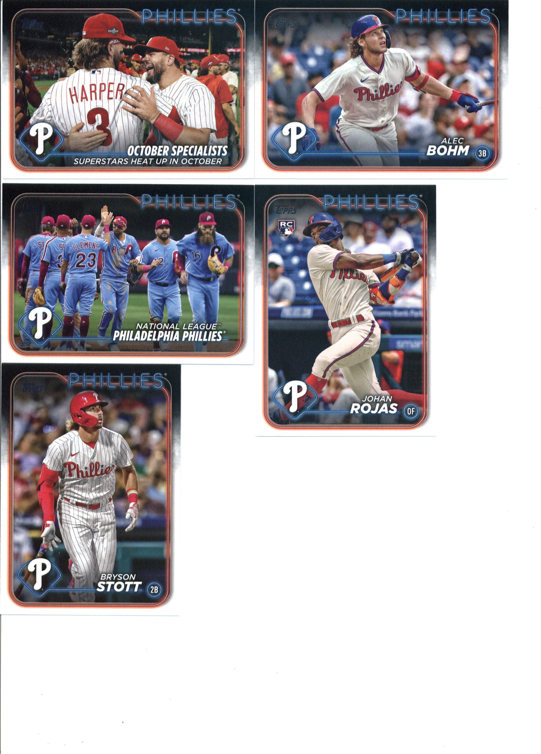 2024 Topps Series 1 Philadelphia Phillies Team Set of 11 Cards