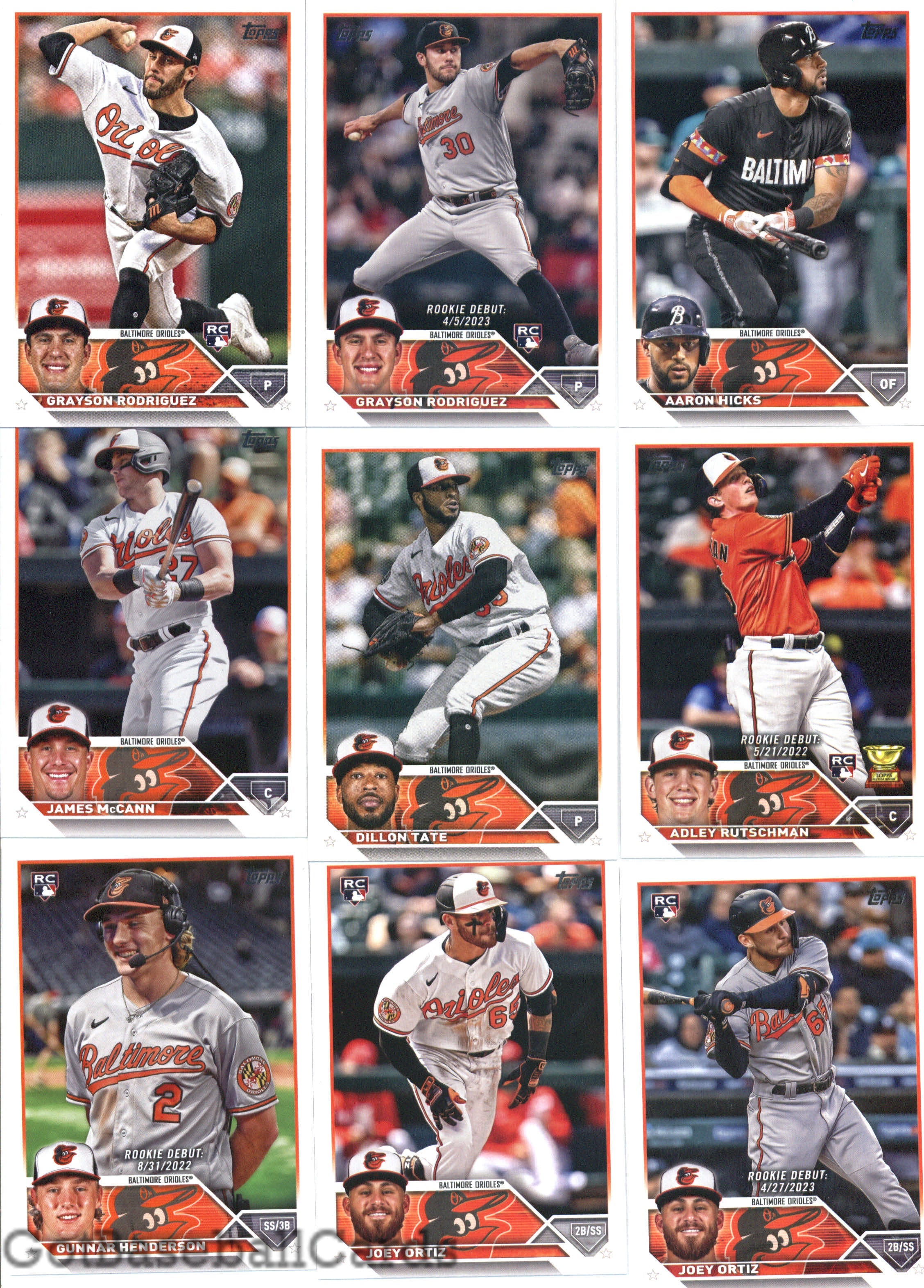 2023 Topps Complete Master Baltimore Orioles Team Set of 37 Cards