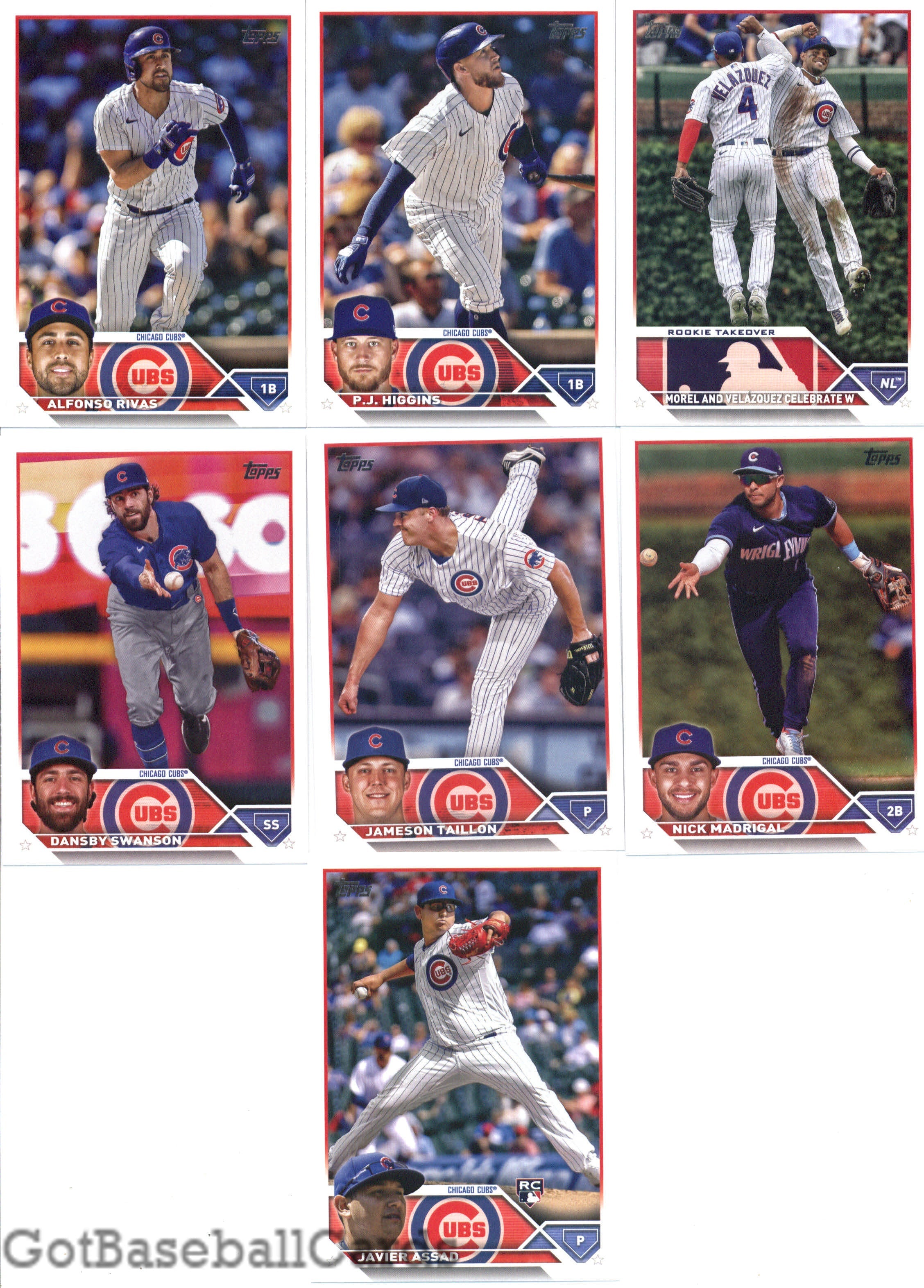 2023 Topps Complete Master Chicago Cubs Team Set of 36 Cards