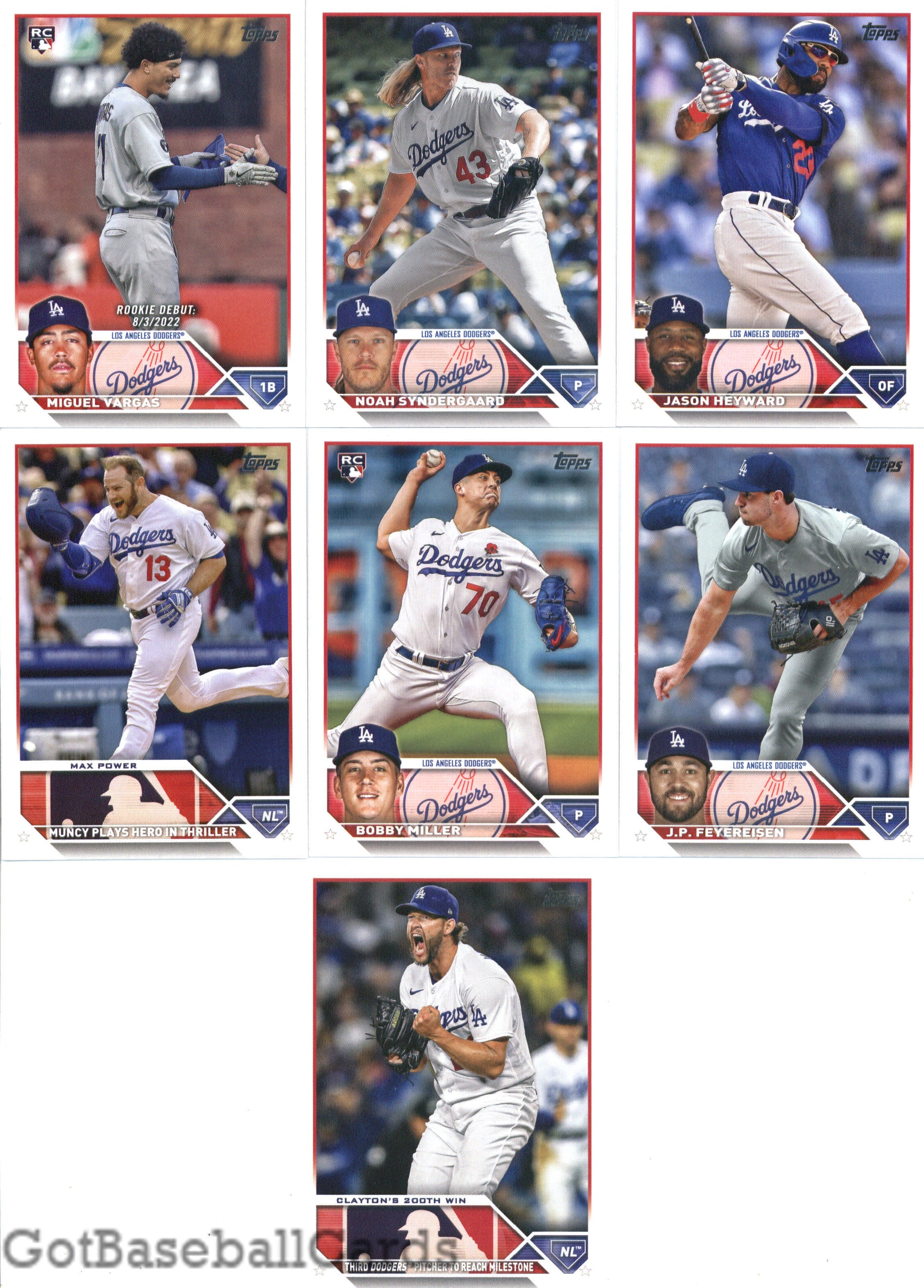 2023 Topps Complete Master Los Angeles Dodgers Team Set of 35 Cards