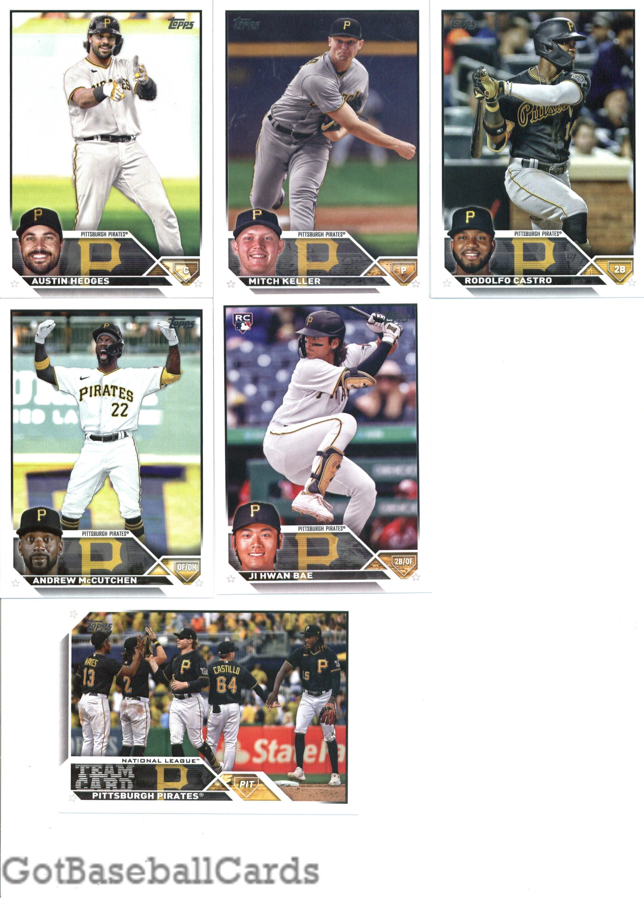 2023 Topps Complete Set (Series 1 & 2) Pittsburgh Pirates Team Set of 22 Cards