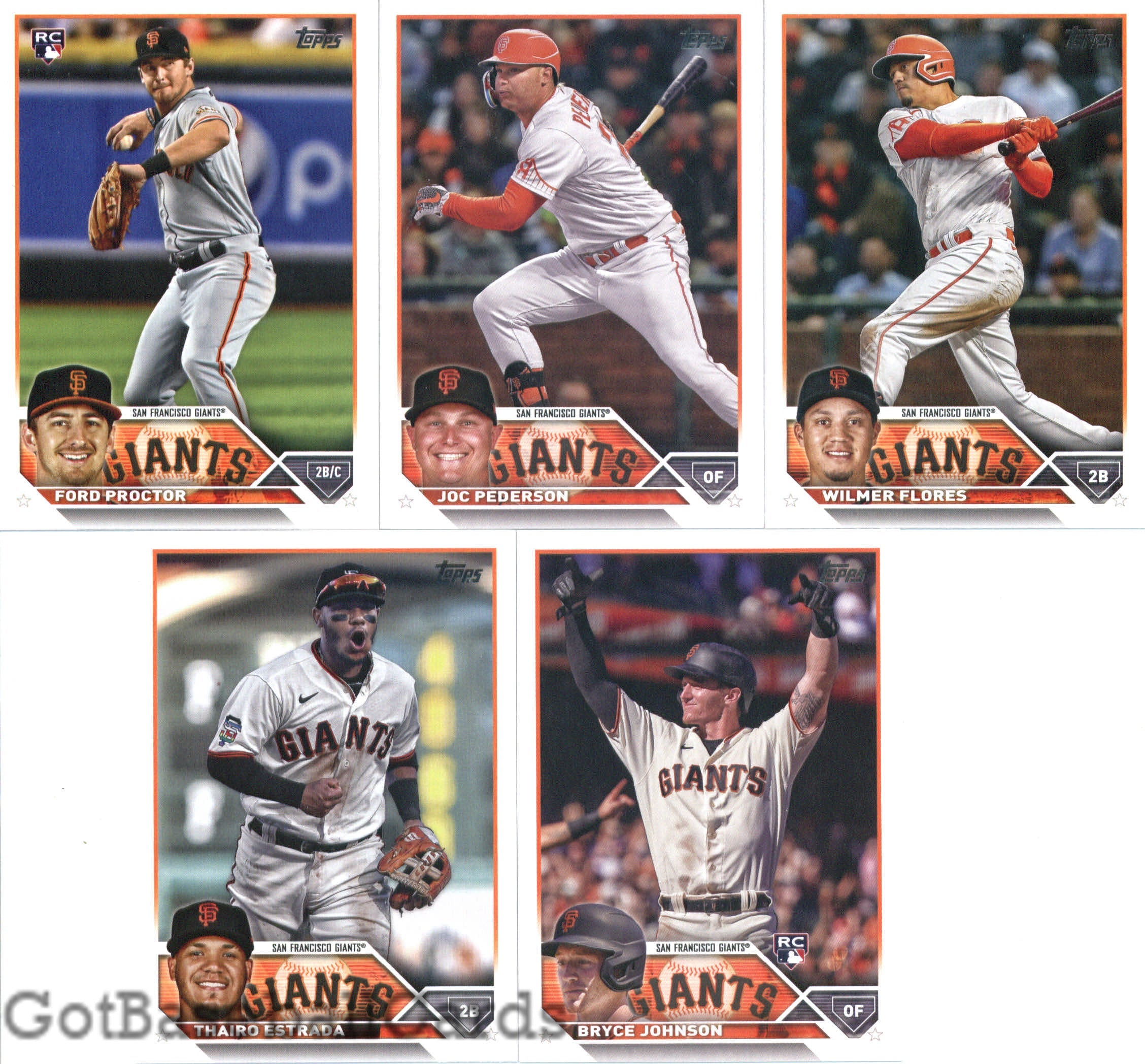 2023 Topps Complete Set (Series 1 & 2) San Francisco Giants Team Set of 20 Cards